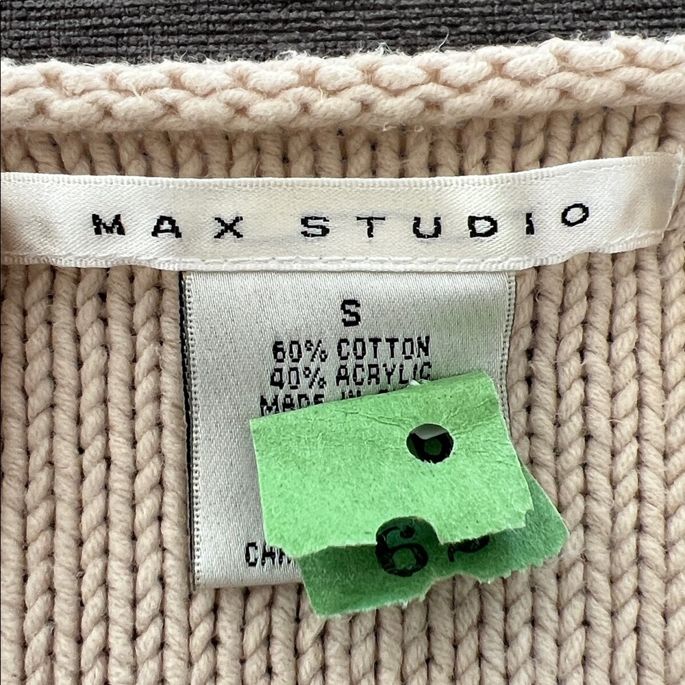 Max Studio Cream Open-Front Cardigan Sz S - Picture 6 of 8